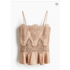 H&M A/W 2025 Lace Inset Top Sz. XS NWT